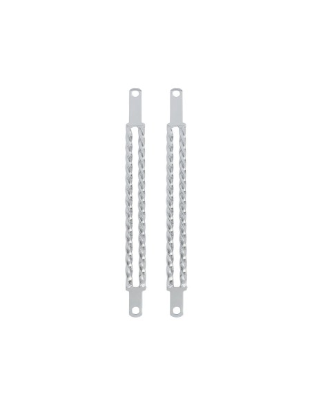 20 Double Square Twisted Spring Fork Bars Chrome.